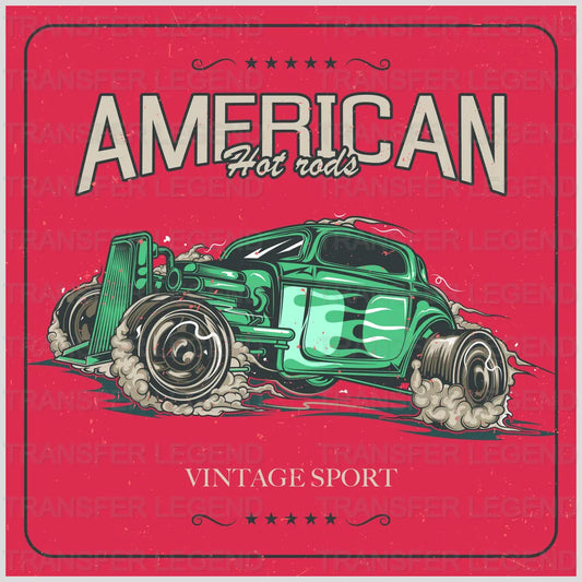 Cars American Vintage Sport Clasic Car Designs - DTF Heat Transfer - transferlegend