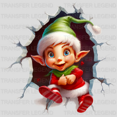 3D SANTA ELF Christmas Design - DTF heat transfer - transferlegend