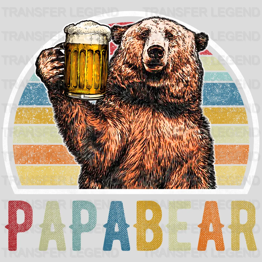 Papabear Beer Lover Design - DTF heat transfer - transferlegend