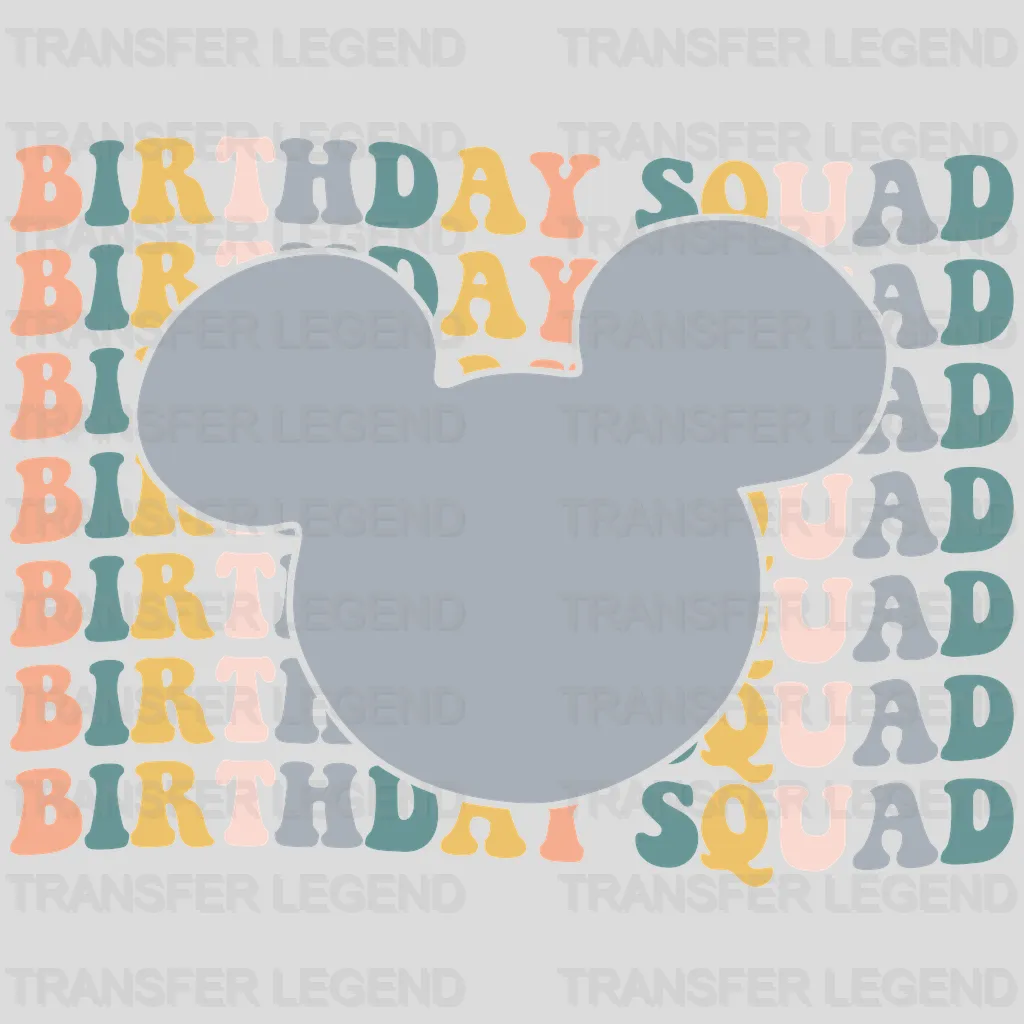 Birthday Squad Cartoon Head Design - DTF heat transfer - transferlegend