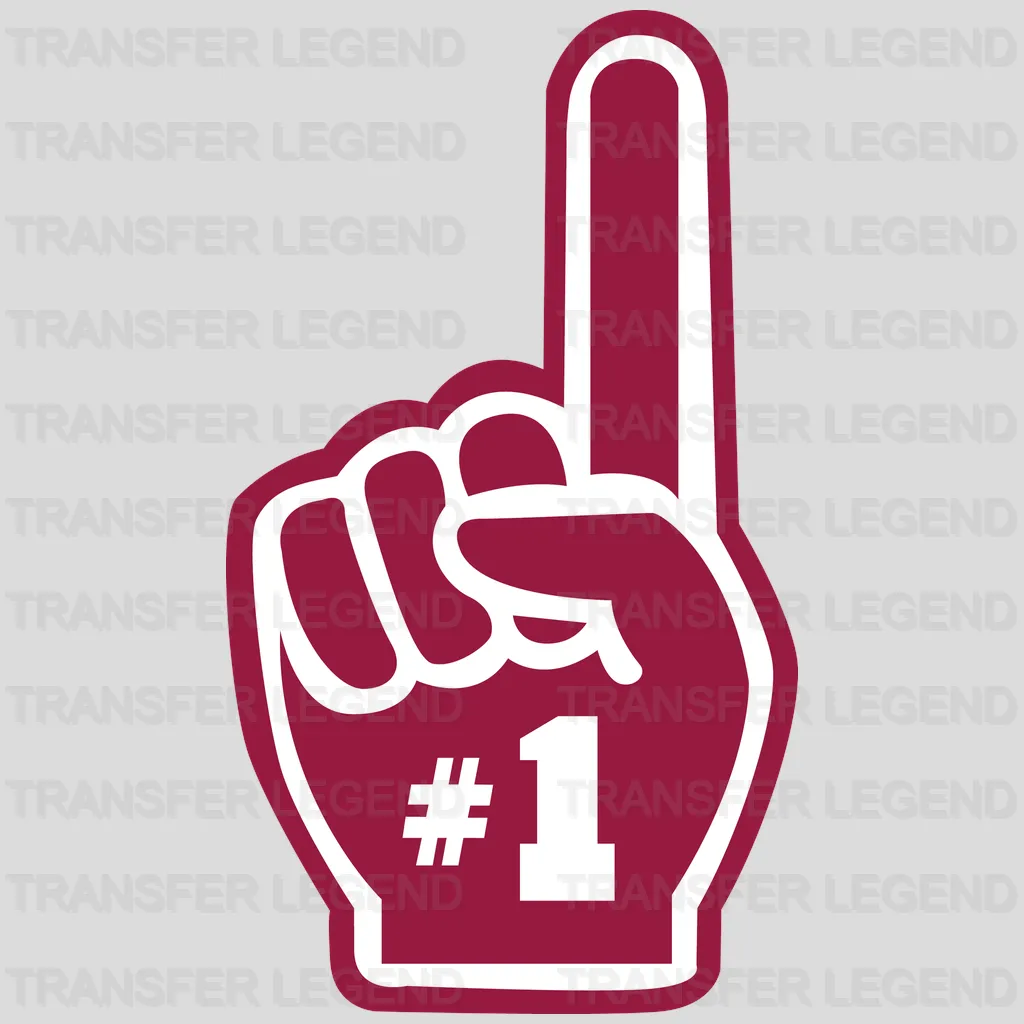Washington Football Team #1 Foam Finger with W NFL Design - DTF Heat Transfer