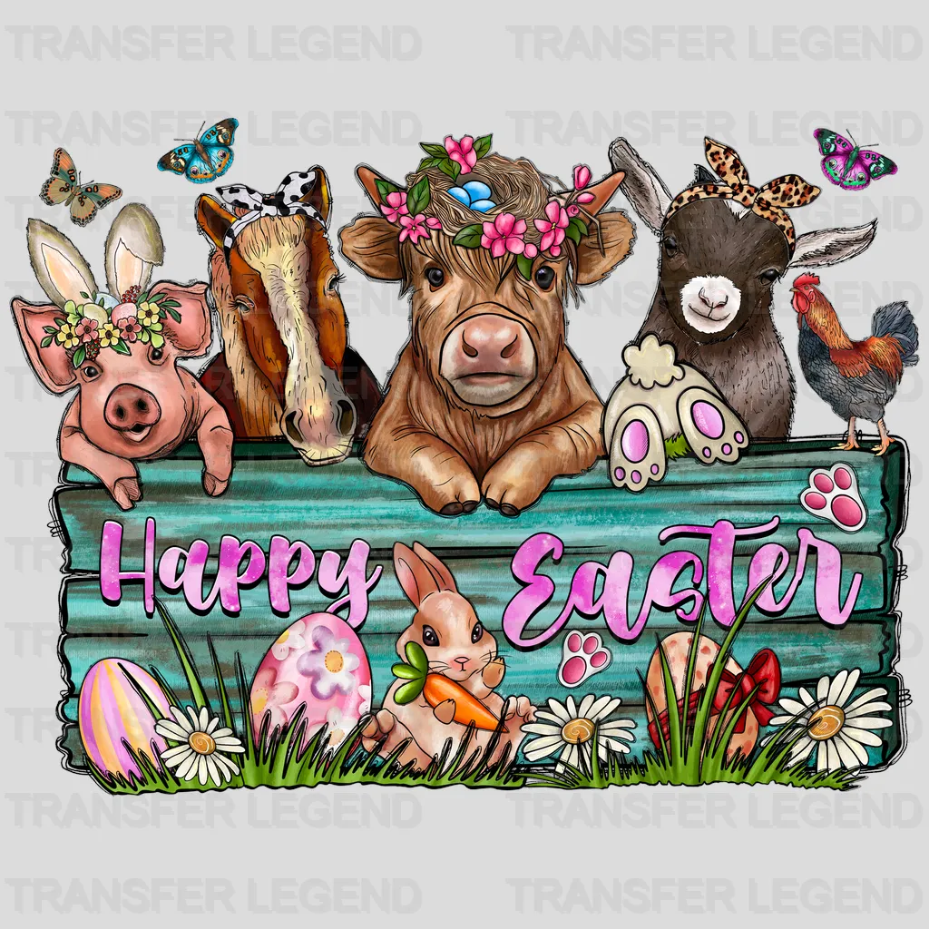 Happy Easter Animals Design - DTF heat transfer - transferlegend