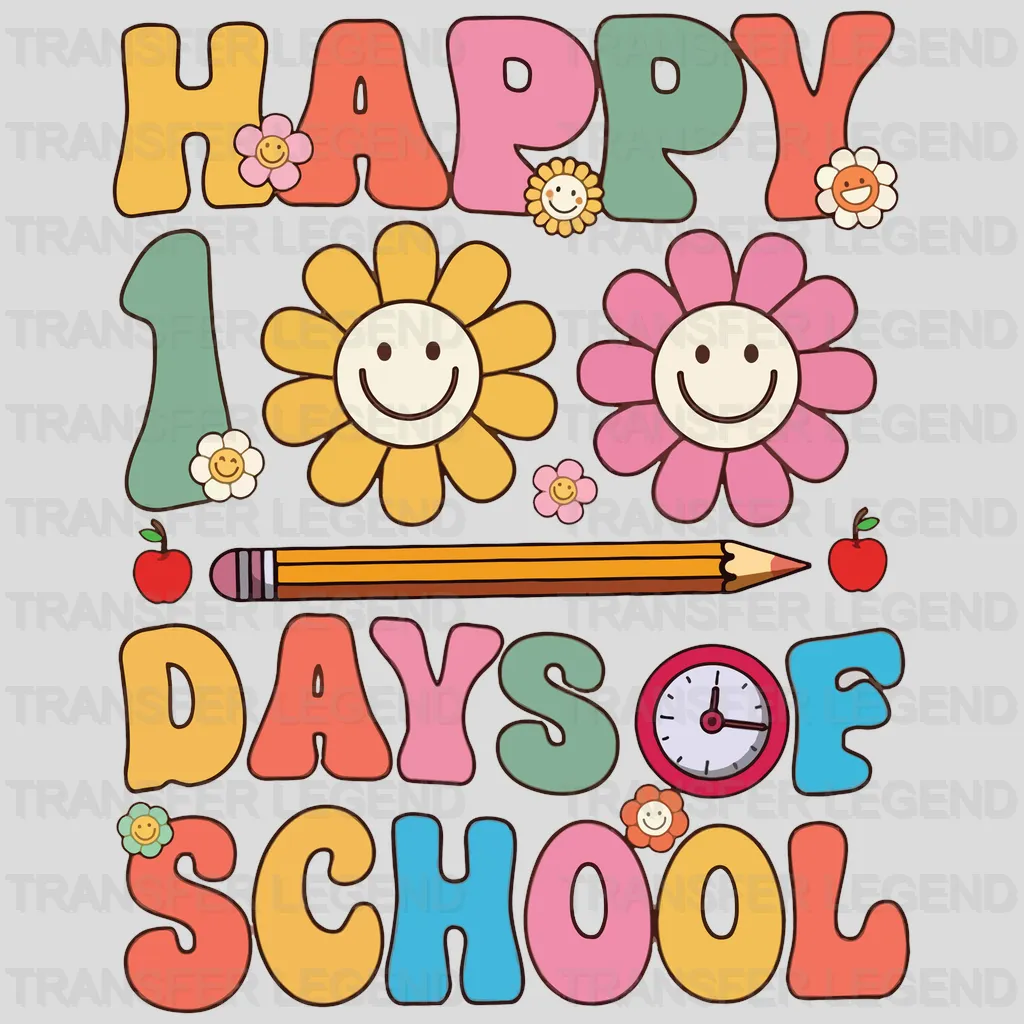 Happy 100 Days Of School Design - DTF heat transfer - transferlegend