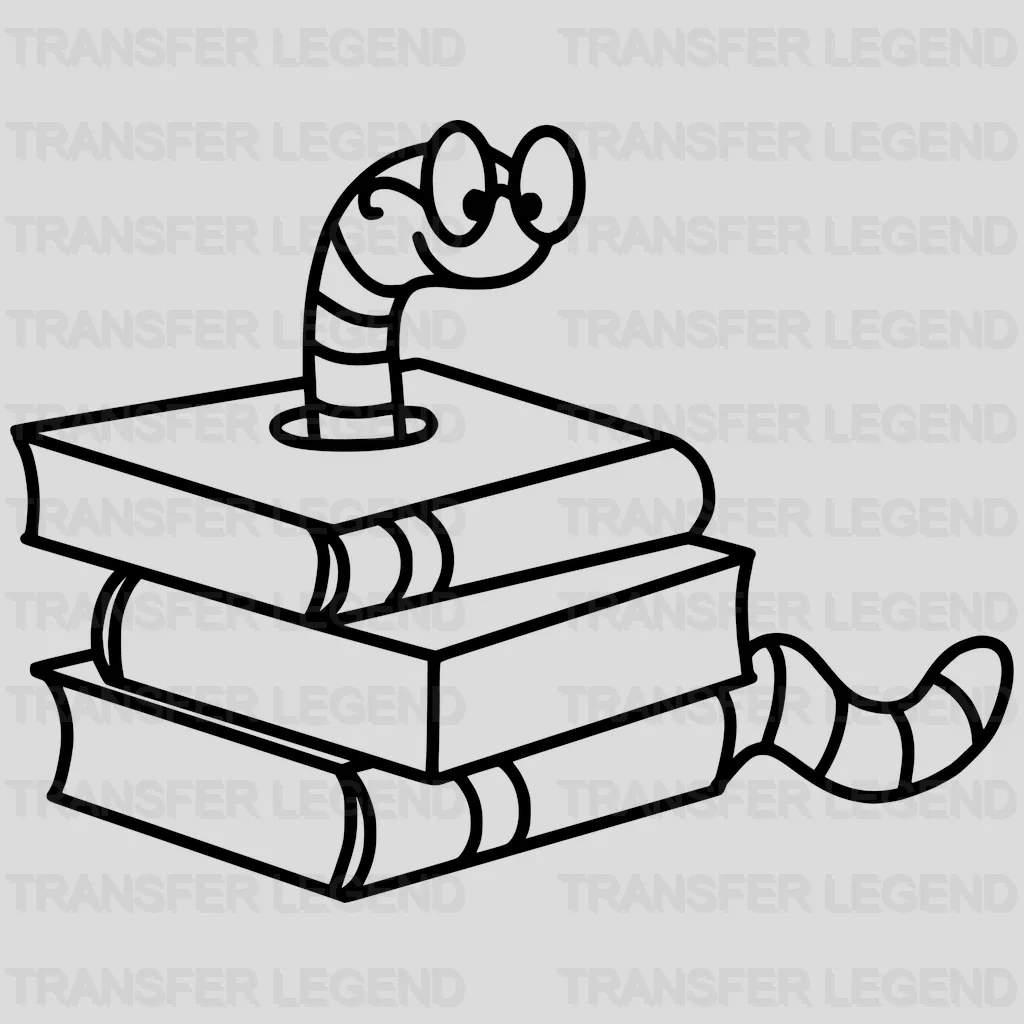 Bookworm Design - DTF heat transfer - transferlegend