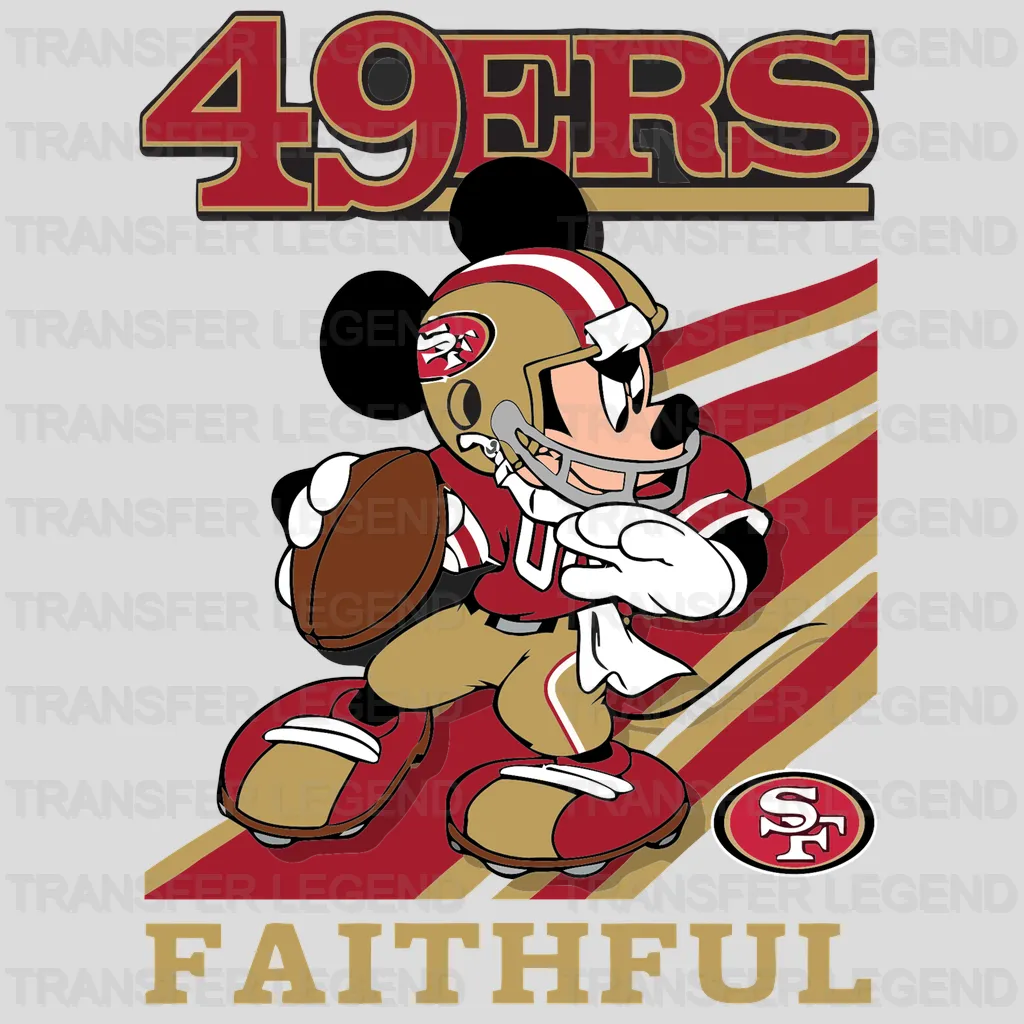 San Francisco 49ers Mickey “49ERS Faithful” Poster NFL Design - DTF Heat Transfer