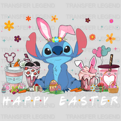 Stitch Coffee Cups Happy Easter Design- DTF heat transfer - transferlegend