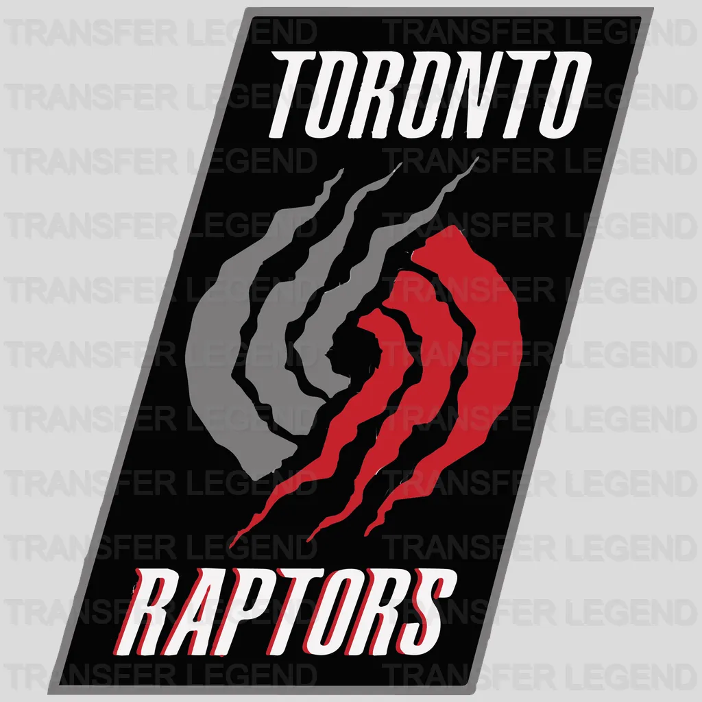 Toronto Raptors Vertical Banner with Triple Claw Marks NBA Design - DTF Heat Transfer