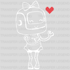 Robots In Love - Female Robot Matching Design - DTF heat transfer - transferlegend