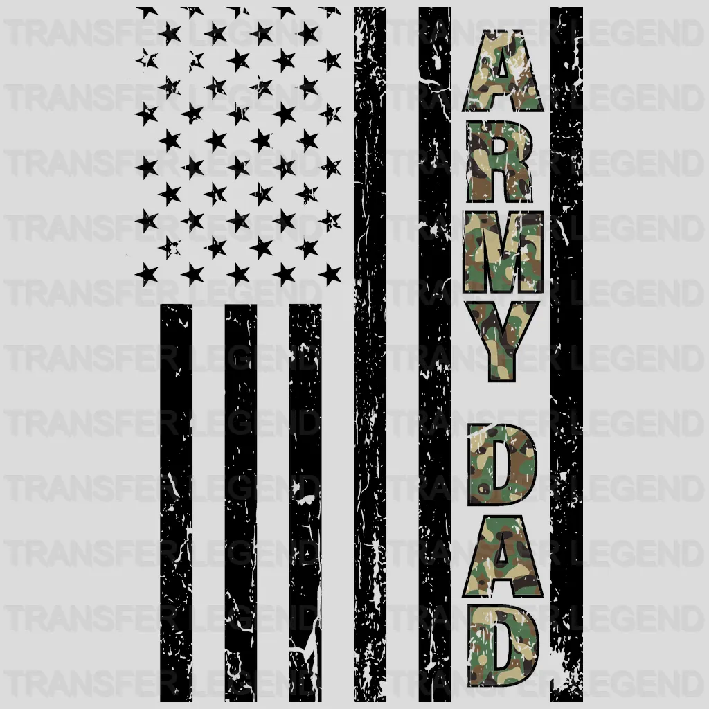 Army Dad American Flag Design - DTF heat transfer - transferlegend