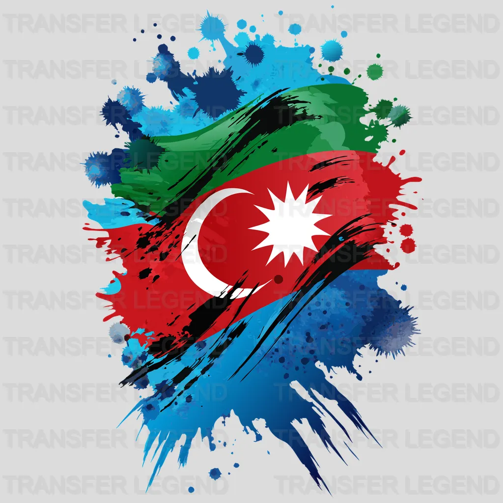 Azerbaijan Flag Design - DTF Heat Transfer - transferlegend