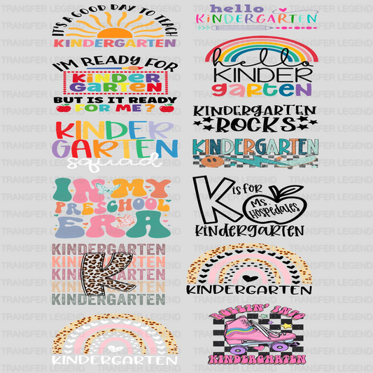 100 Days of School Premade Gang Sheet-22X60-Kindergarten Designs - transferlegend