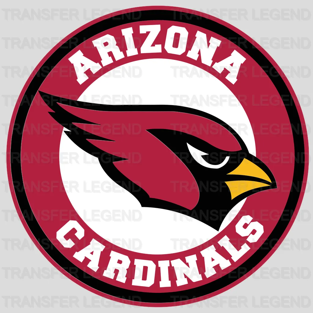 Arizona Cardinals Round Text Badge NFL Design - DTF Heat Transfer