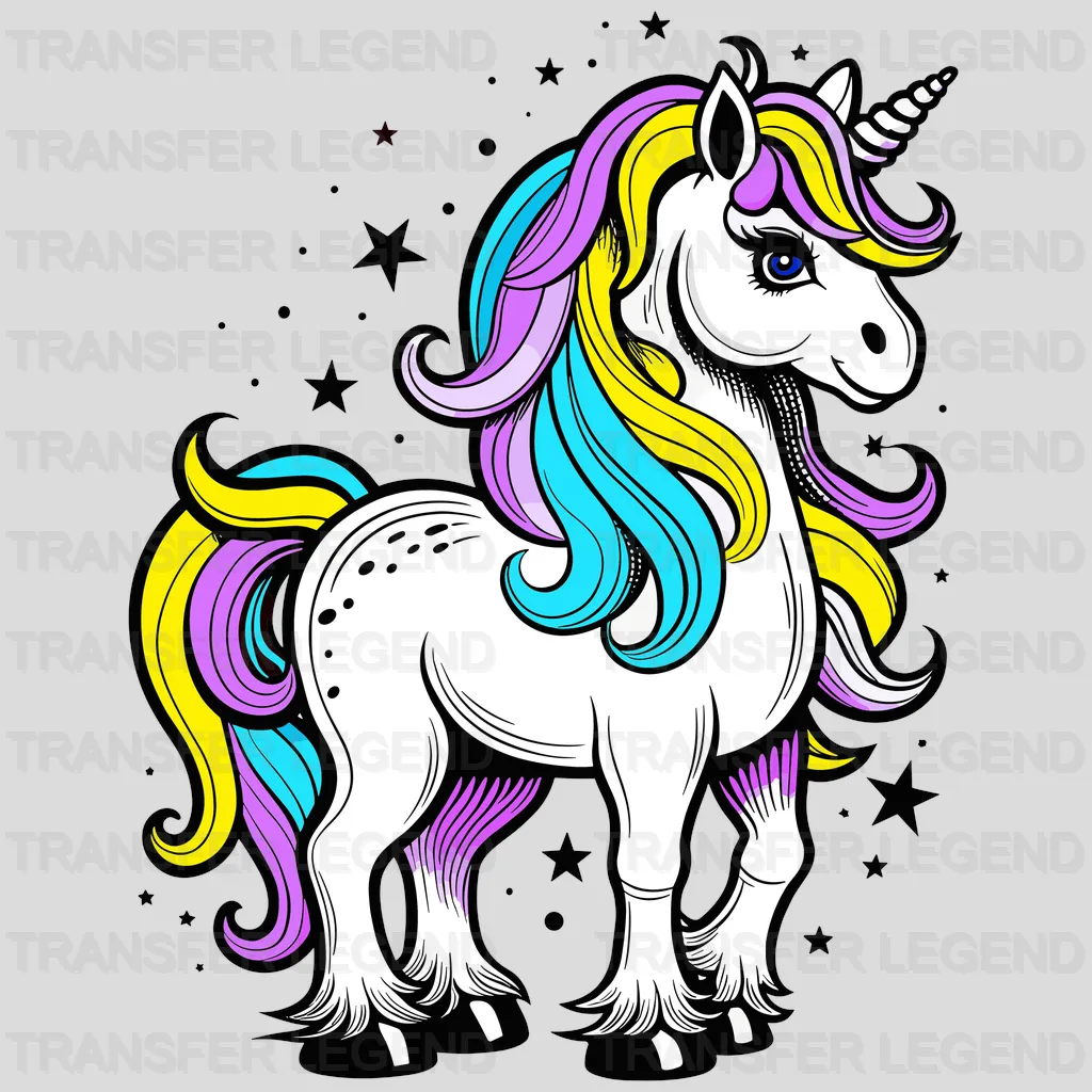 Yellow Unicorn Design - DTF Heat Transfers - transferlegend