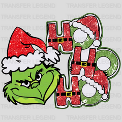 Ho Ho Ho Christmas Santa Grinch Design - DTF heat transfer - transferlegend