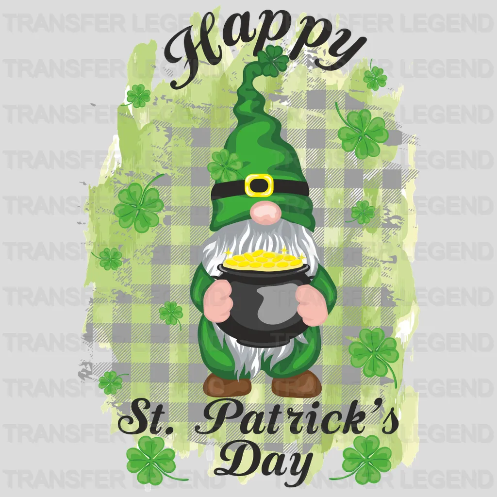 Gnome Happy St. Patrick's Day Design - DTF heat transfer - transferlegend