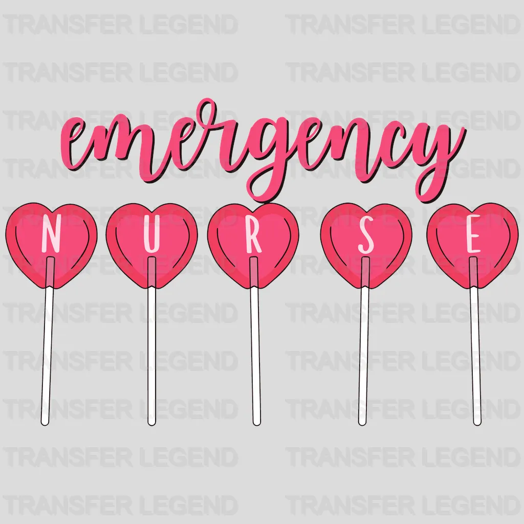 Emergency Nurse Valentine's Day Design - DTF heat transfer - transferlegend