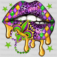 Mardi Gras Lips Design- DTF heat transfer - transferlegend