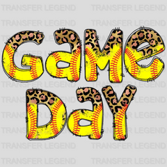 Game Day Softball Leopard DTF Transfer - transferlegend