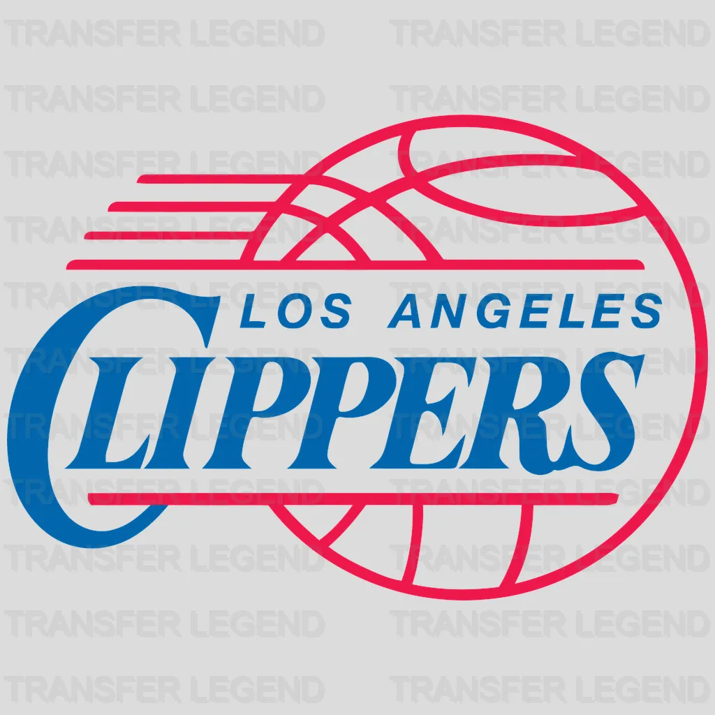 Los Angeles Clippers Neon Basketball and Wordmark NBA Design - DTF Heat Transfer