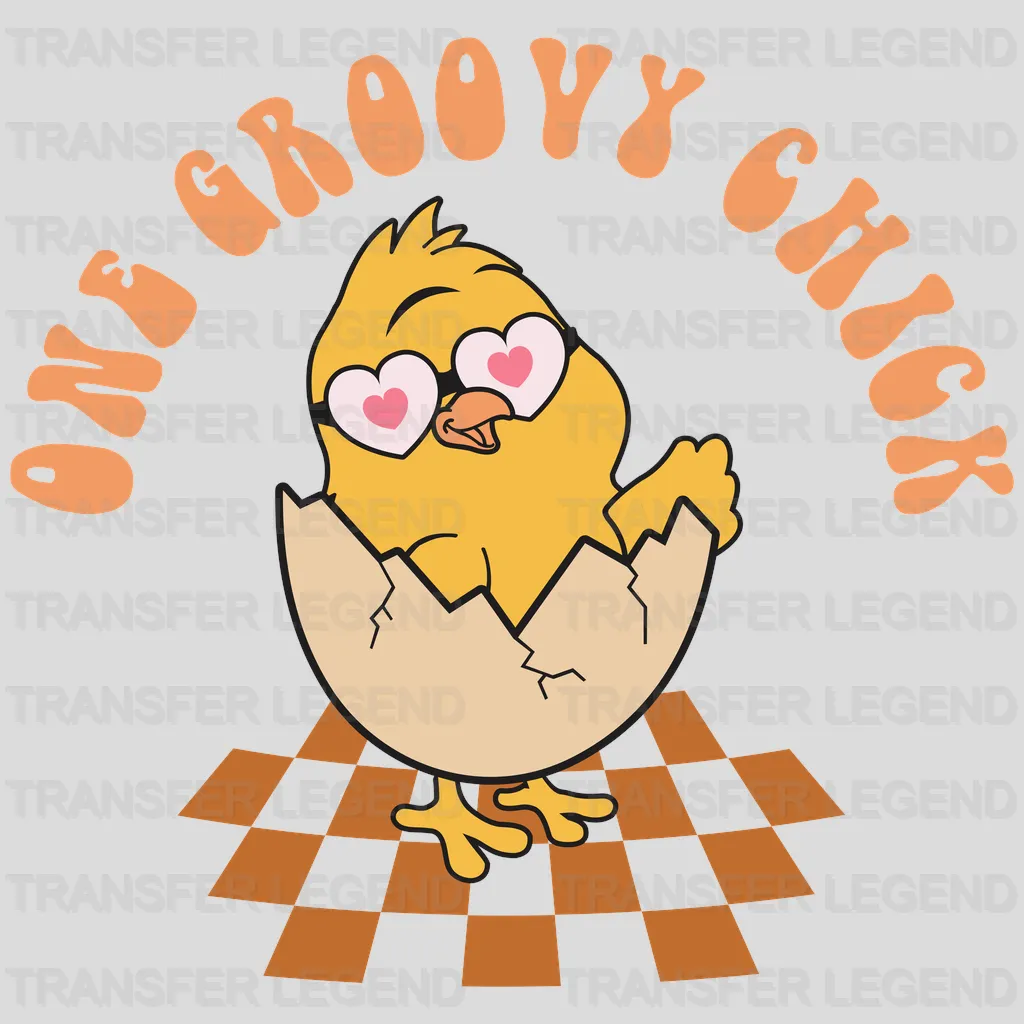 One Groovy Chick Easter Design - DTF heat transfer - transferlegend