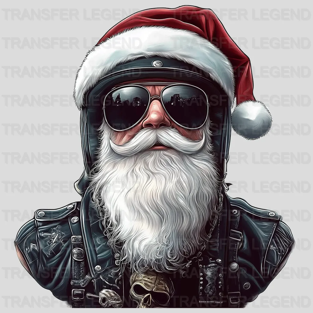 Skull Sun Glasses Santa Claus Design - DTF Heat Transfer - transferlegend