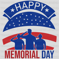 Happy Memorial Day Salute - Memorial Day DTF Transfer - transferlegend