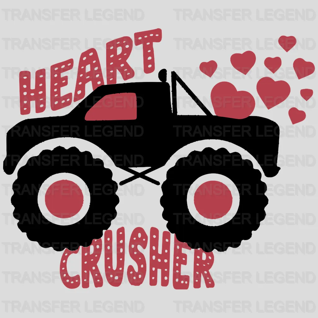 Heart Crusher Monster Truck Design - DTF heat transfer - transferlegend