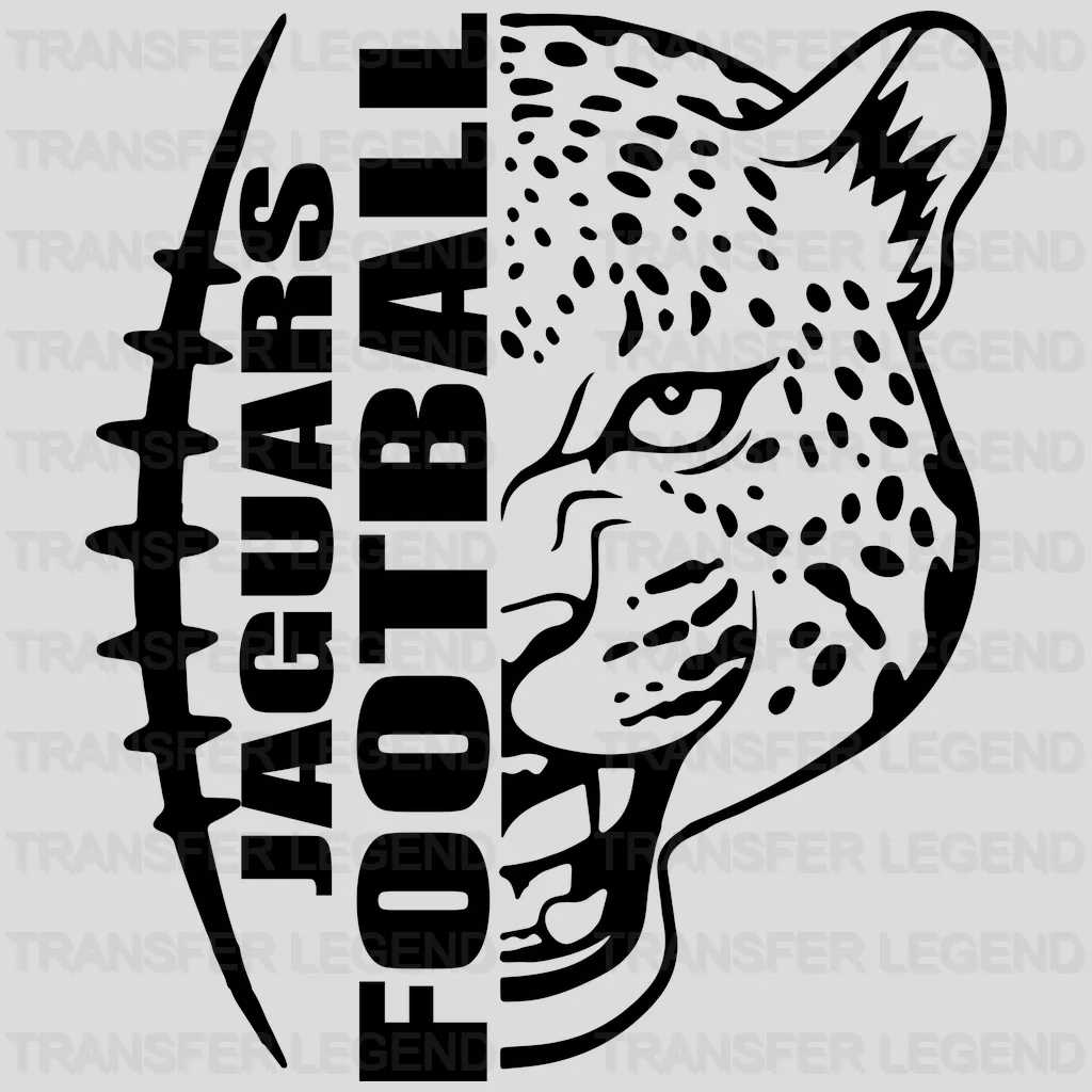 Jacksonville Jaguars Vertical “FOOTBALL” Text Badge NFL Design - DTF Heat Transfer