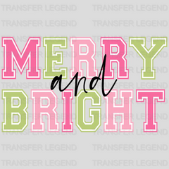 MERRY AND BRIGHT Christmas Design - DTF heat transfer - transferlegend