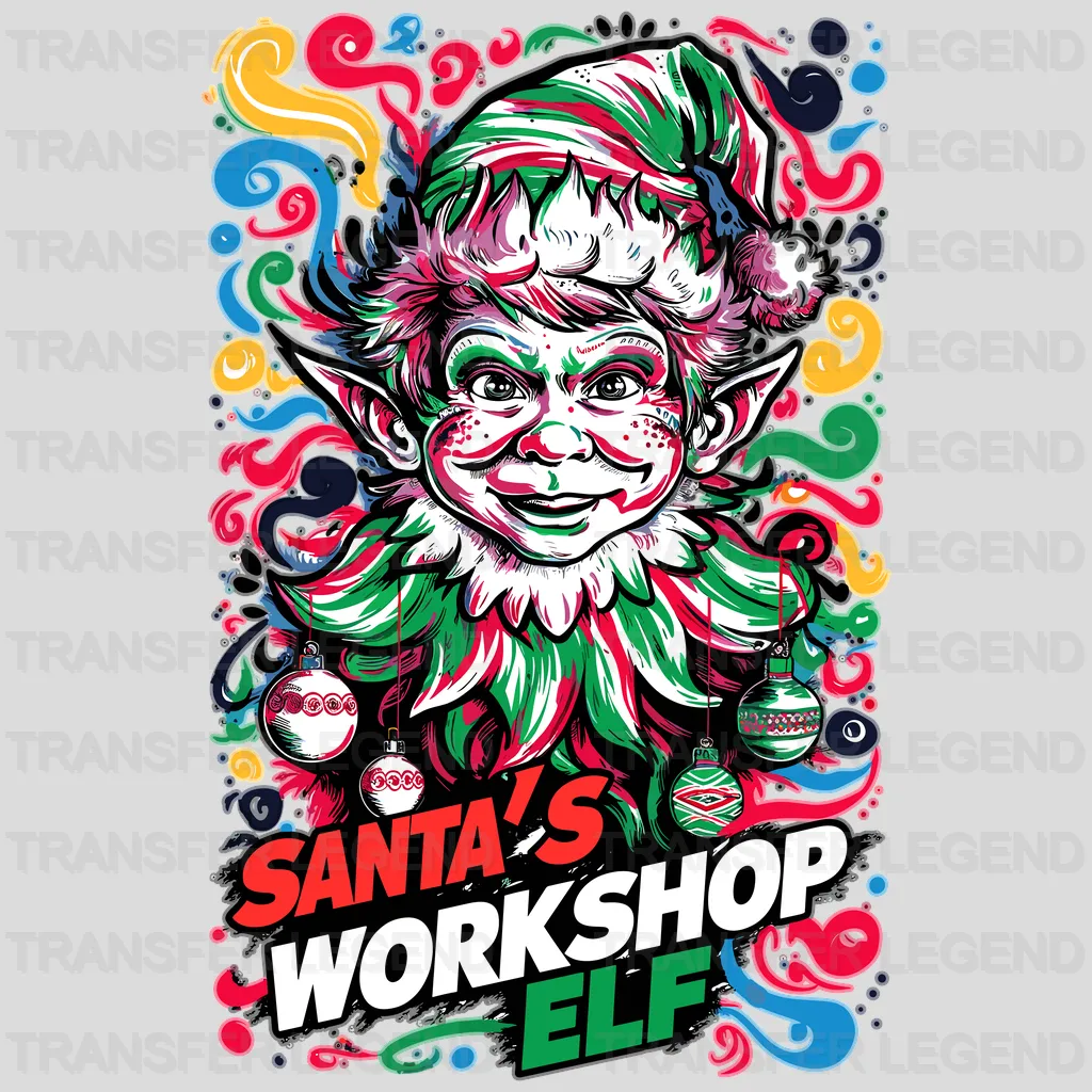 Santa's Workshop Elf Christmas design - DTF Heat Transfer - transferlegend