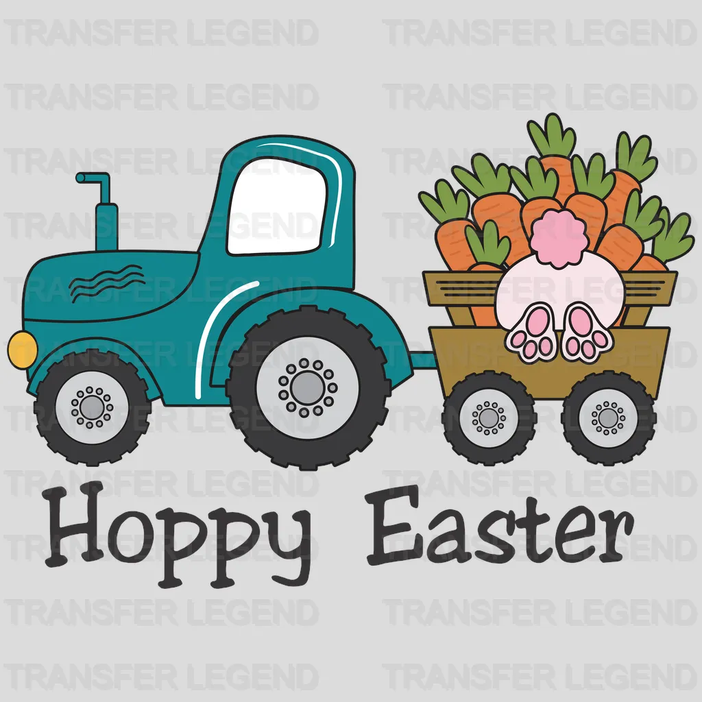 Tractor Happy Easter Design - DTF heat transfer - transferlegend