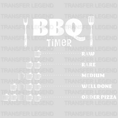 BBQ Timer Raw Rare Medium Well Done Order Pizza Design - DTF heat transfer - transferlegend