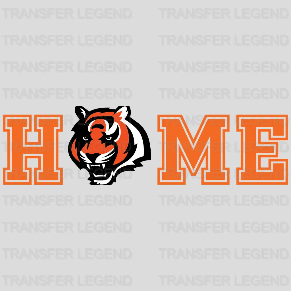Cincinnati Bengals Home Letters with Tiger Head NFL Design - DTF Heat Transfer