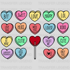 Candy Hearts Valentine's Day Design - DTF heat transfer - transferlegend