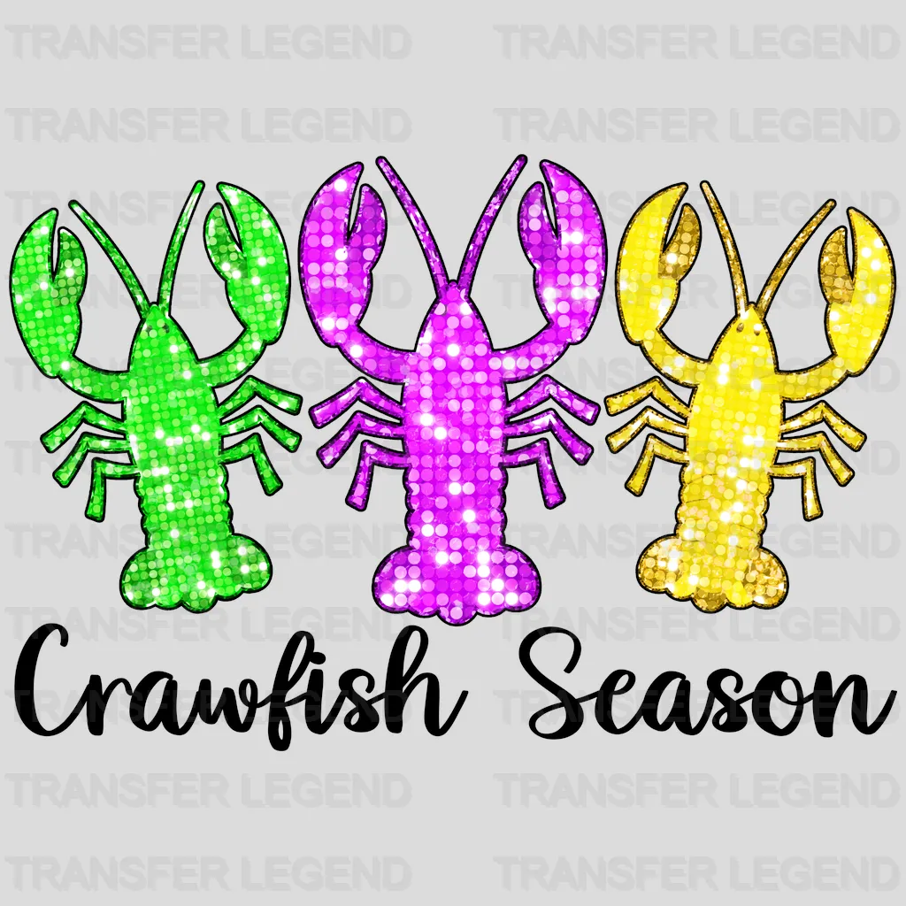 Crawfish Season Mardi Gras Design- Mardi Gras DTF heat transfer - transferlegend