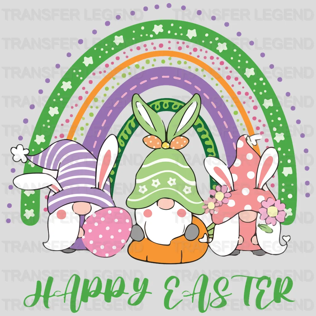 Rainbow Gnomies Easter Design - DTF heat transfer - transferlegend