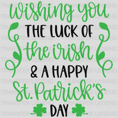 Wishing You The Luck Of Irish St. Patrick's Day Design - DTF heat transfer - transferlegend