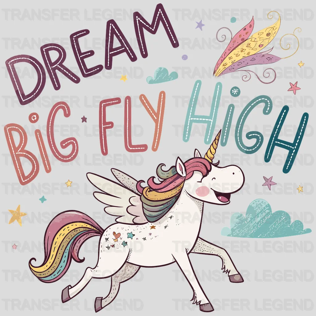 Dream Big Unicorn Design - DTF Heat Transfers - transferlegend
