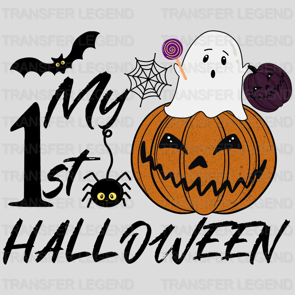 Halloween My First Halloween Ghost Pumpkin Design - DTF heat transfer - transferlegend