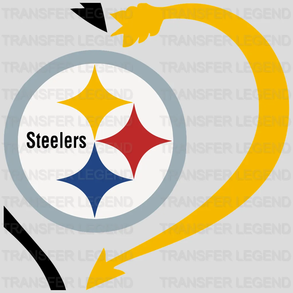 Pittsburgh Steelers “Love My Steelers” script and heart, NFL design - DTF Heat Transfer