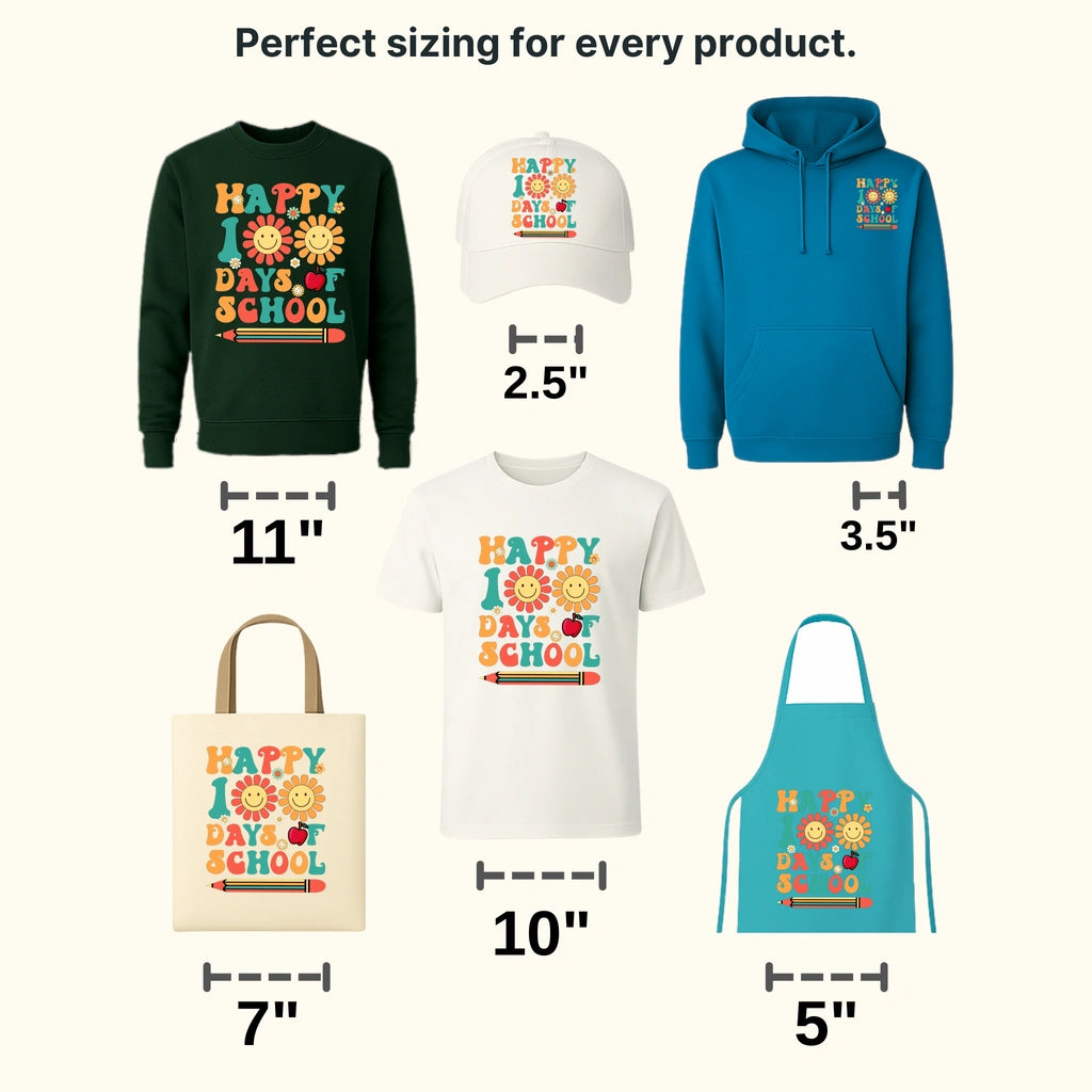 Happy 100 Days Of School Design - DTF heat transfer - transferlegend
