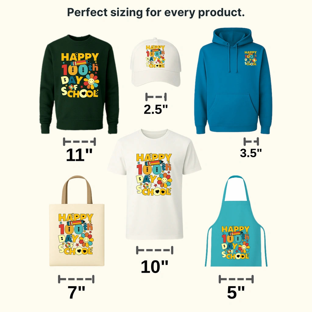 Happy 100th Day of School Design - DTF heat transfer - transferlegend