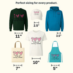 100 Days Of Loving School Heart Design - DTF heat transfer - transferlegend